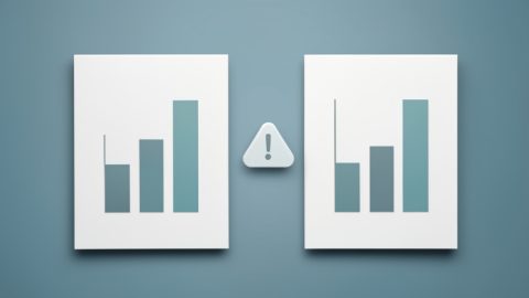 Conceptual illustration of two documents with mismatched bar charts and a warning icon, evoking a 1099-K amount that does not match reported income