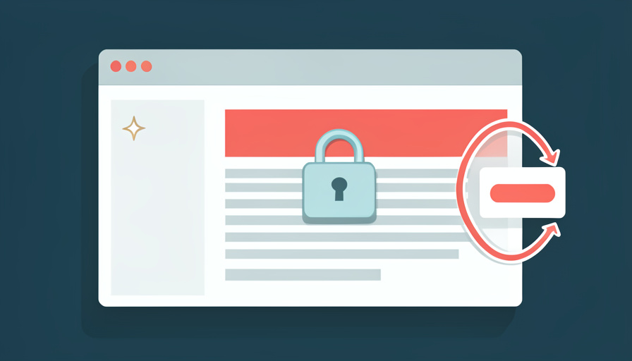 A browser with an AI summary panel, a paywall padlock, and a loop arrow around a login box