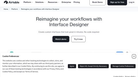 Airtable Interface Designer page, a no-code way to build dashboards over a content database