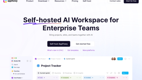 AppFlowy local-first Notion alternative homepage showing offline workspace