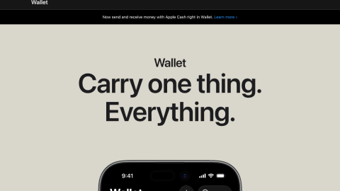 Apple Wallet product page showing cards and passes on iPhone, relevant to migrating a digital wallet to a new phone