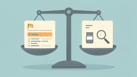 A person comparing two health plan documents with a prescription bottle, checking formulary tiers and prior-authorization flags