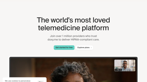 Doxy.me telehealth video platform homepage