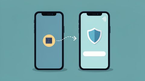 A SIM profile moving from an old phone to a new eSIM-only phone waiting for a verification code