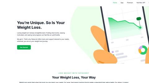 FatSecret calorie counter homepage