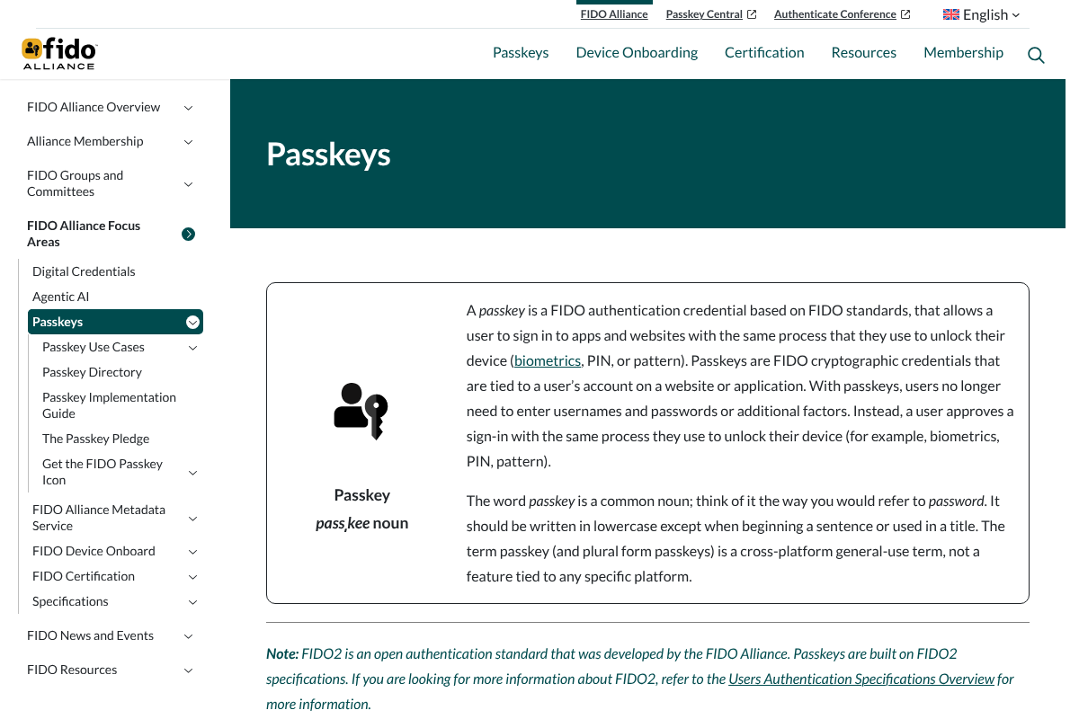 FIDO Alliance passkeys explainer page