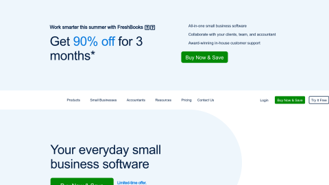 FreshBooks invoicing and accounting homepage