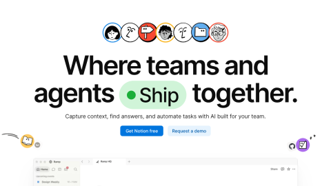 Notion product page, an all-in-one workspace used for content calendars and databases