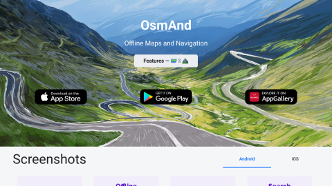 OsmAnd offline OpenStreetMap navigation app homepage