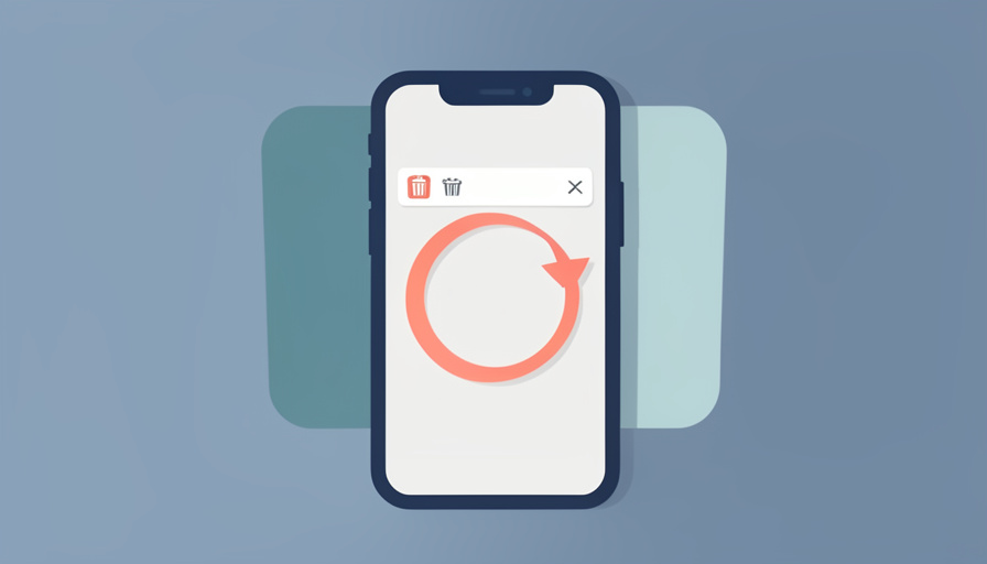 A phone showing a payment card with a delete icon and a re-sync loop arrow, with faint stacked billing layers behind