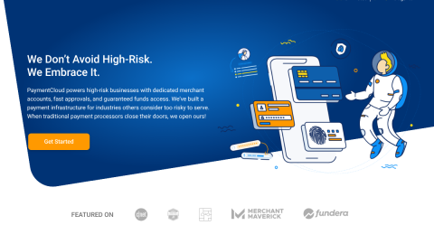 PaymentCloud high-risk merchant account provider homepage