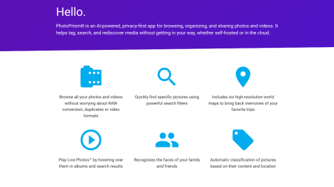 PhotoPrism self-hosted photo app homepage
