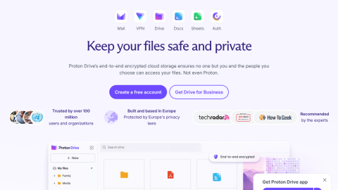 Proton Drive end-to-end encrypted storage with Photos