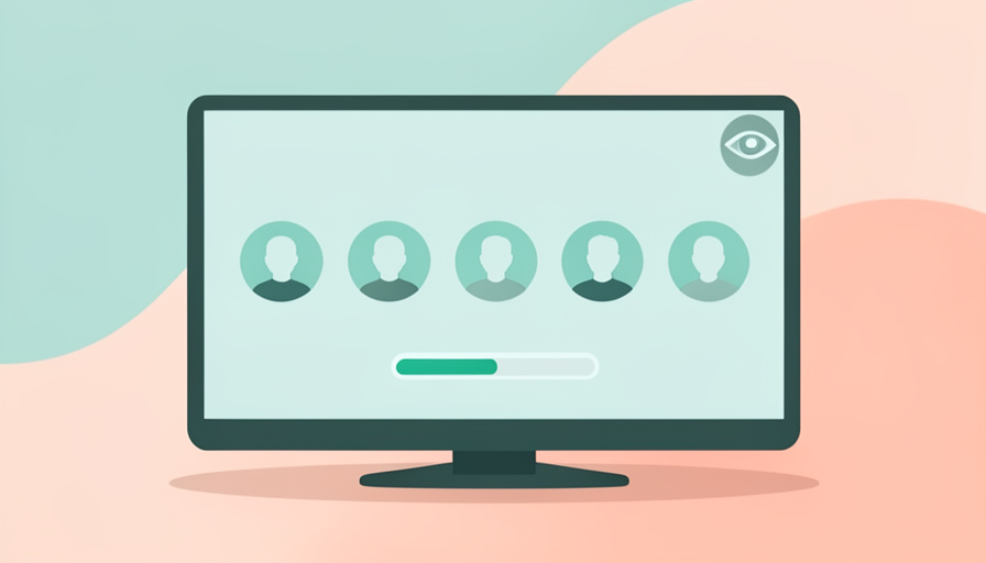 A TV showing a row of profile avatars, a continue-watching bar, and an eye icon for watch-history visibility