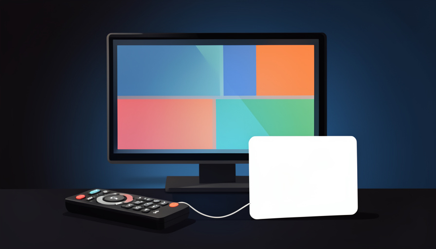 Conceptual illustration of a remote control tethered to a subscription card by a subtle chain, symbolizing streaming retention