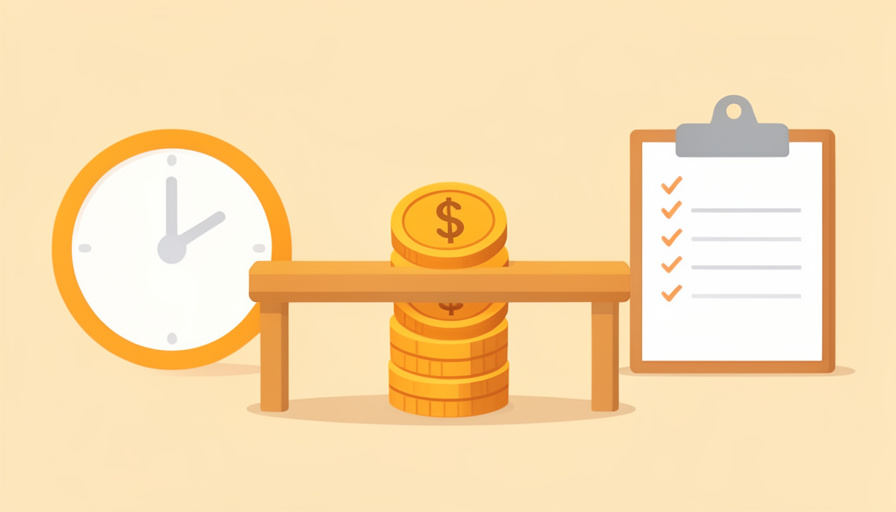 Conceptual illustration of coins paused behind a small barrier beside a clock and a checklist, evoking a held payout and the steps to release it