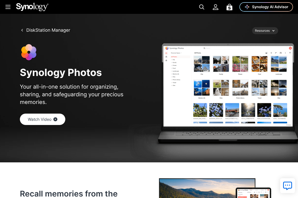 Synology Photos feature page