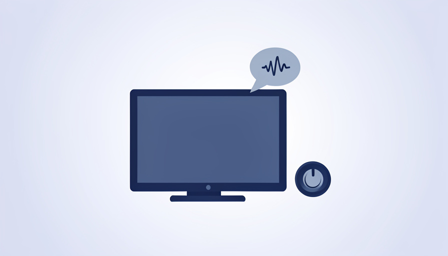 Conceptual illustration of a television with a speech-bubble narration icon and a small mute or off toggle, evoking turning off audio description on streaming