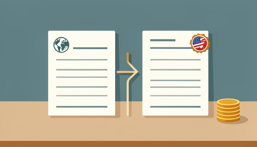 A W-9 and a W-8BEN tax form side by side with a decision arrow based on US or foreign tax status when a platform pays you