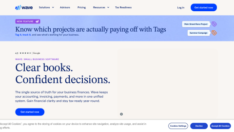 Wave free accounting homepage
