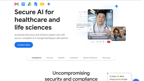Google Workspace for healthcare page